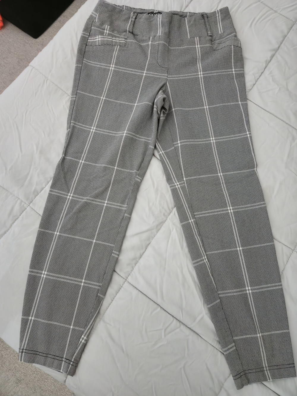 Soho Gray Plaid Slim Pants
